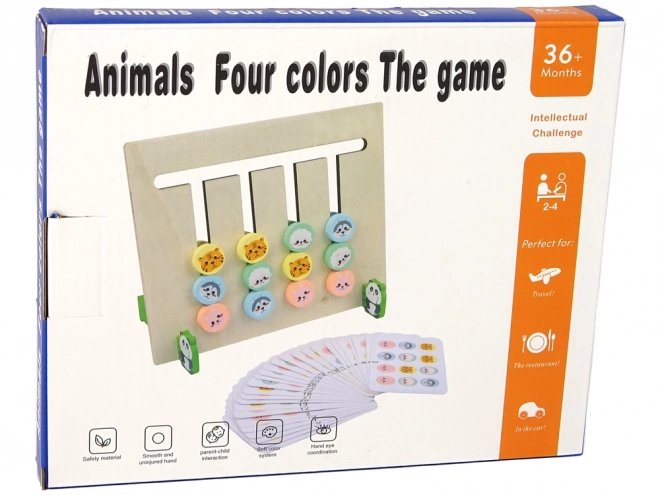 Gioco educativo in legno a doppia faccia Quattro Colori Animali