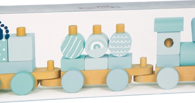 Piccolo Treno in Legno da Assemblare di Small Foot Blu