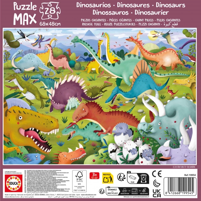 Puzzle Dinosauri EDUCA 28 Pezzi