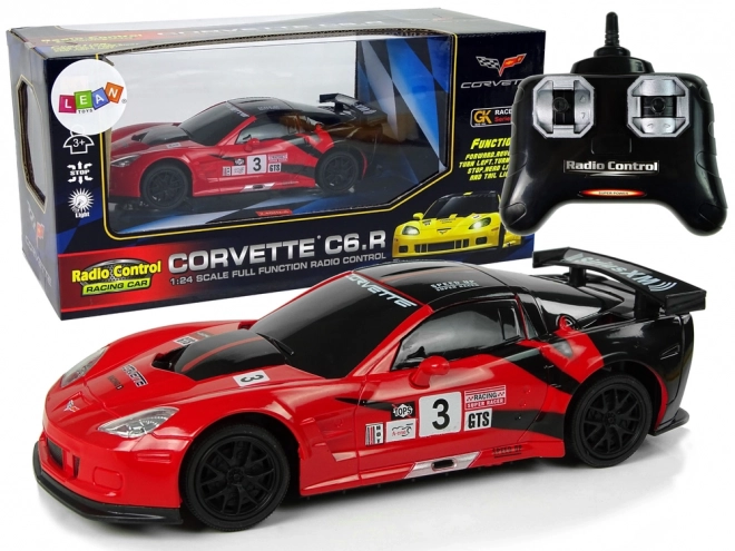 Auto sportivo radiocomandato Corvette C6.R rosso con luci