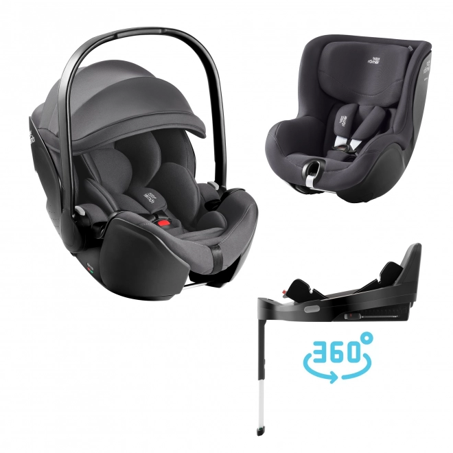 Set di seggiolini auto Baby-Safe con base Vario e Dualfix colore Deep Grey