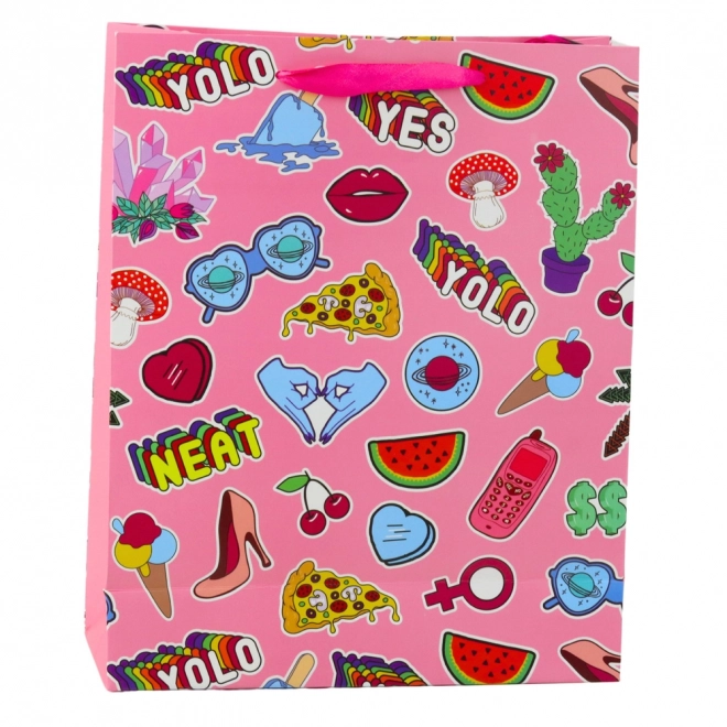 Borsa regalo colorata con adesivi