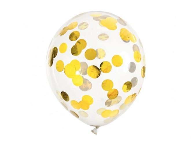 Palloncini trasparenti con coriandoli dorati 30cm 6 pezzi