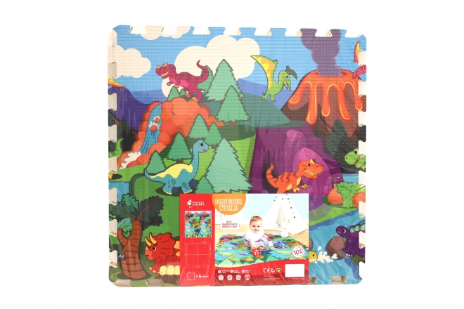 Tappeto puzzle dinosauri 118 x 118 cm