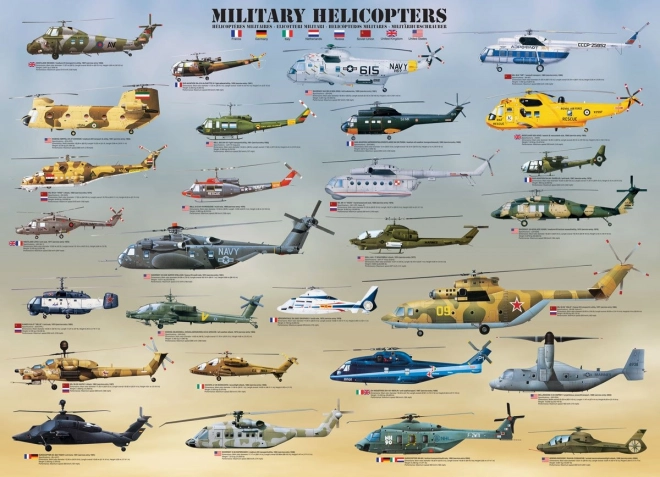 Puzzle elicotteri militari 1000 pezzi