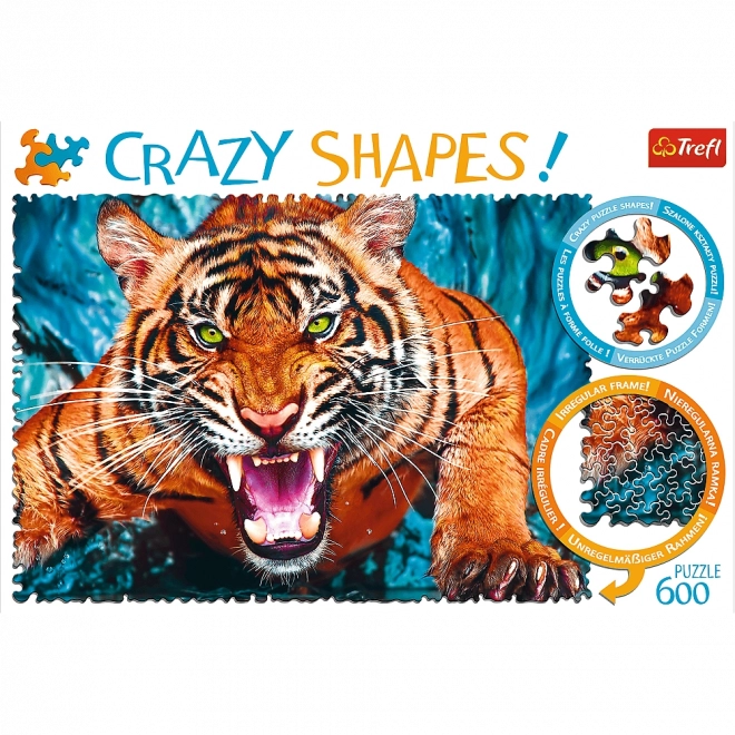 Puzzle Crazy Shapes Attacco della Tigre 600 Pezzi di TREFL