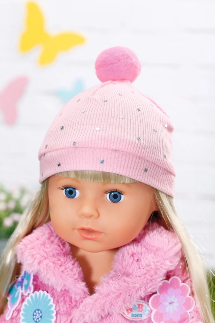 Completo rosa BABY born con pelliccia per bambola
