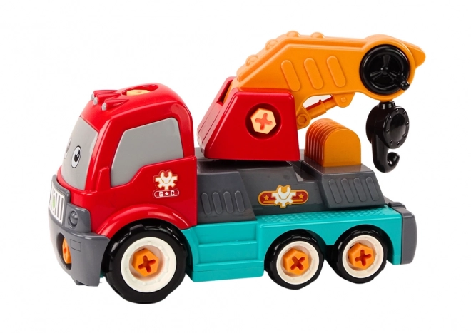 Camion con Gru Cartoon Smontabile Fai-da-te Arancione