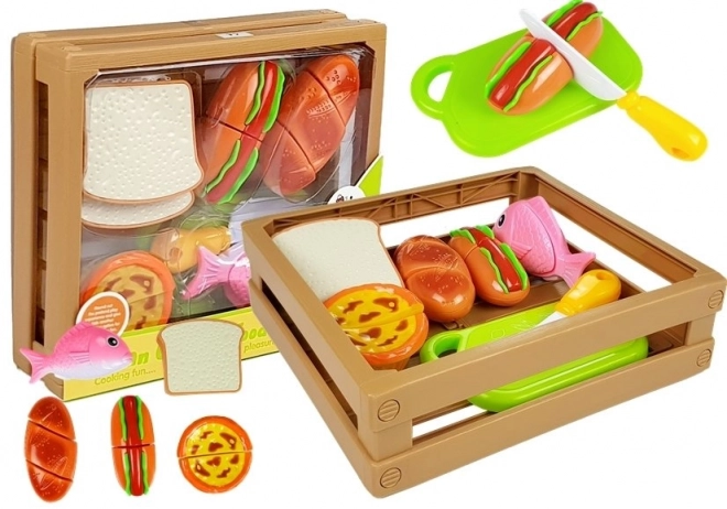 Set da Taglio Velcro Hot Dog e Pesce in Scatola