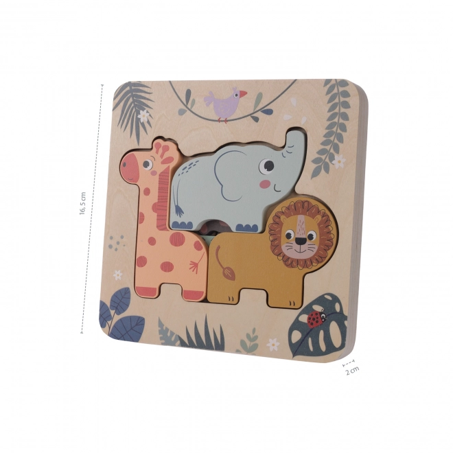 Puzzle in legno safari per piccoli avventurieri