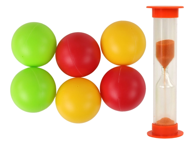 Palline e clessidra nella confezione