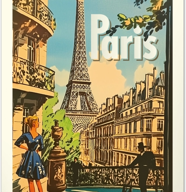 Calendario da parete Vintage poster – città del mondo 2026