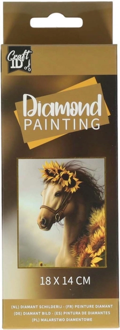Pittura con diamanti Cavallo 14x18cm
