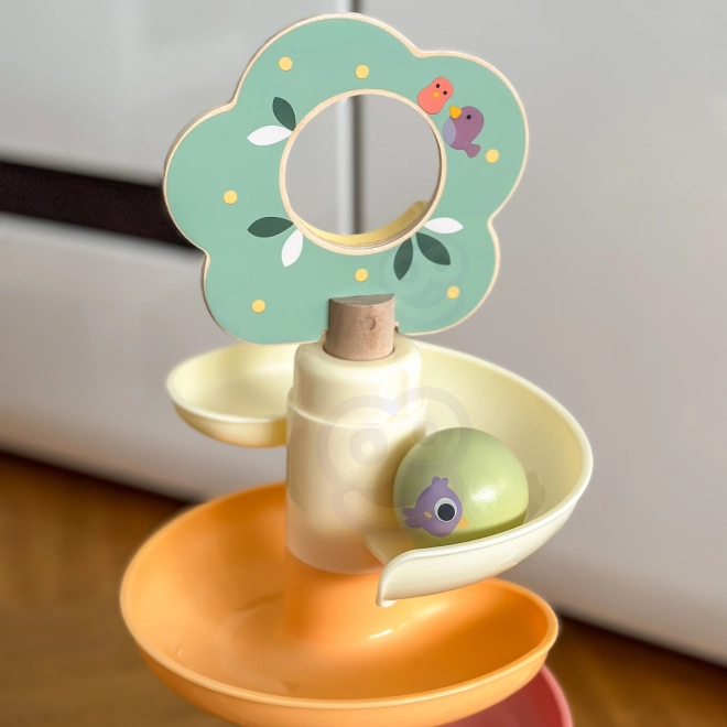 Pista di biglie in legno con xilofono Tooky Toy 44 pezzi