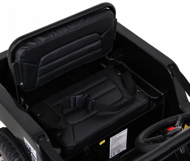 Auto militare retrò per bambini nero + trazione 4x4 + telecomando + 2 portapacchi + avvio lento + MP3 LED