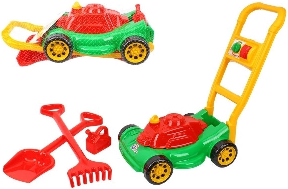 Tosaerba giocattolo in plastica per bambini con accessori