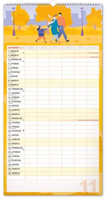 Calendario da parete pianificatore familiare XXL 2025