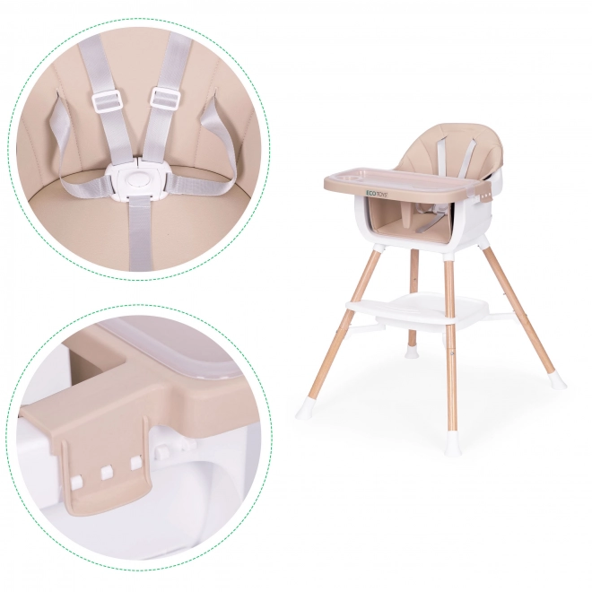 Sedia pappa 2-in-1 beige ECOTOYS