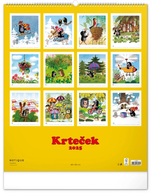 Calendario da muro Krteček 2025