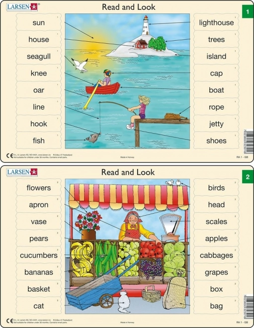 Puzzle educativo inglese LARSEN - Mare 16 pezzi