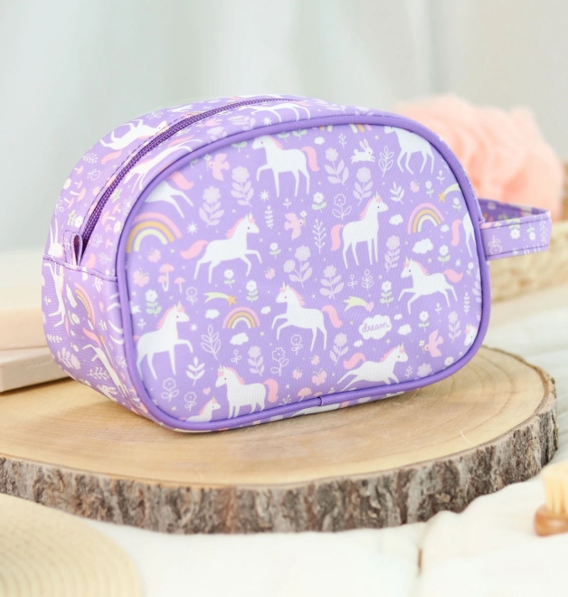 A Little Lovely Company - borsa da toilette unicorni e arcobaleno