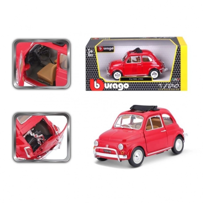 Modellino Fiat 500L (1968) rosso in scala 1:24