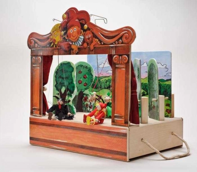 Teatro delle marionette in legno per bambini