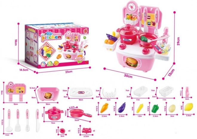 Mini cucina rosa