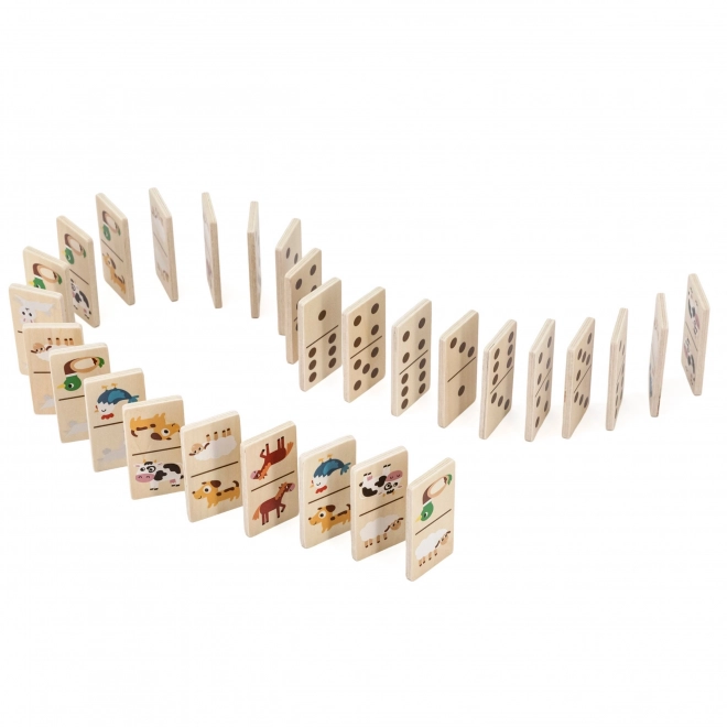Domino in legno 2 in 1 Animali e Numeri