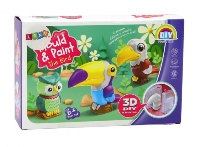 Set creativo artistico Uccelli 3D gesso e colori