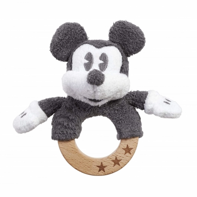 Sonaglio in legno e peluche Mickey Mouse