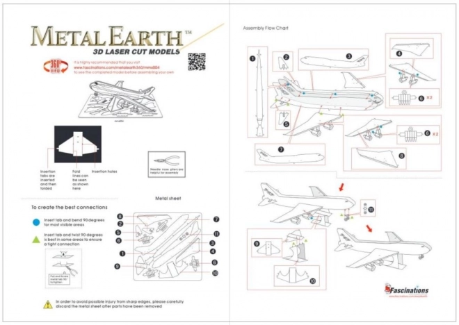 Puzzle 3D Aereo da Trasporto Boeing 747 di Metal Earth