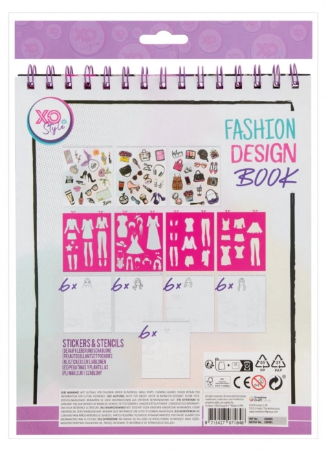 Set creativo stilista di moda con blocco da 36 fogli e adesivi