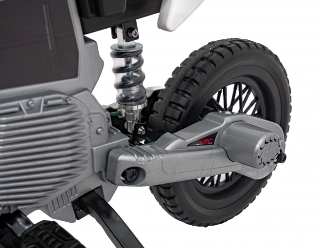 Moto verde per bambini a batteria con pannello audio e ruote in EVA