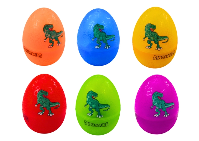 6 uova colorate con dinosauri nascosti