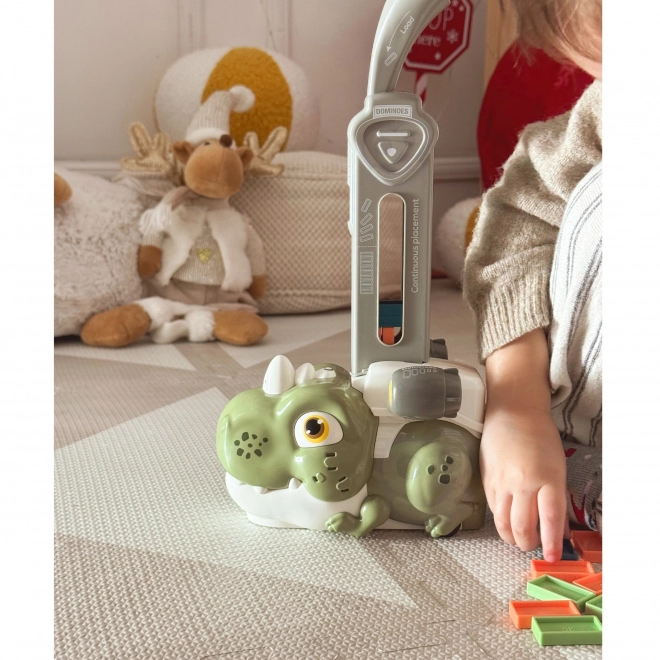 Trenino Elettrico con Blocchi Domino Dinosauro Verde