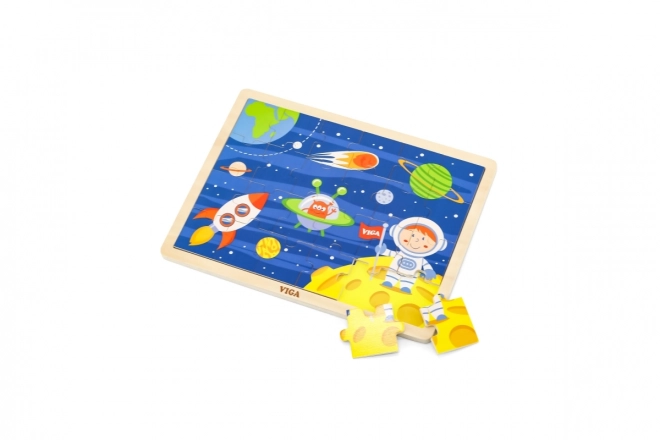 Puzzle in legno a tema spaziale 24 pezzi