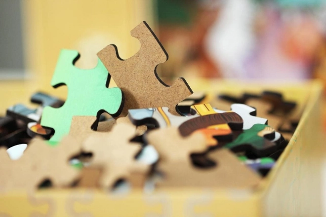 Puzzle di legno Treno degli animali