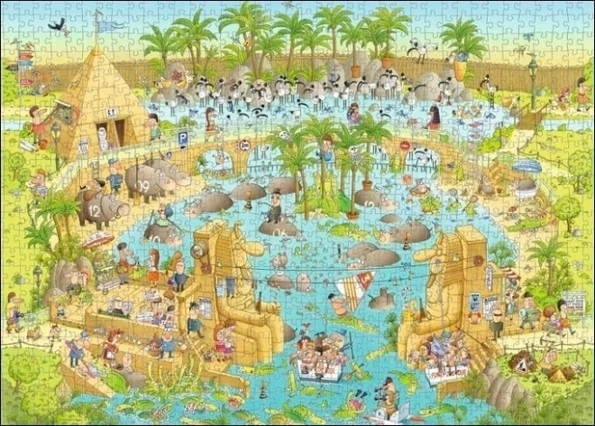 Puzzle HEYE Zoo Pazza: Esposizione del Nilo 1000 Pezzi