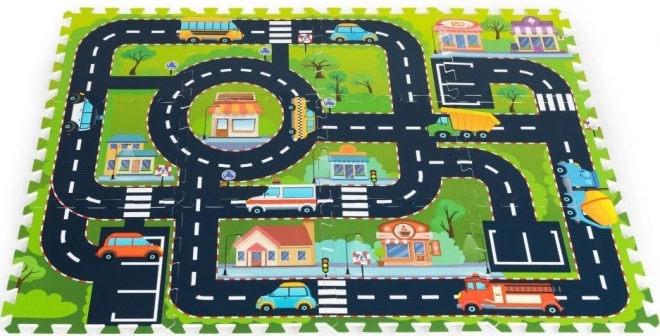 Tappeto puzzle per bambini strade della città