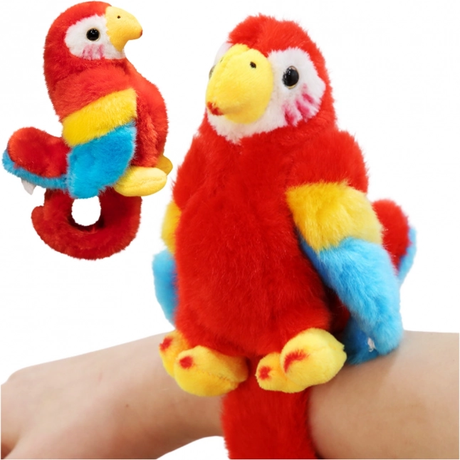 Pappagallo peluche braccialetto rosso
