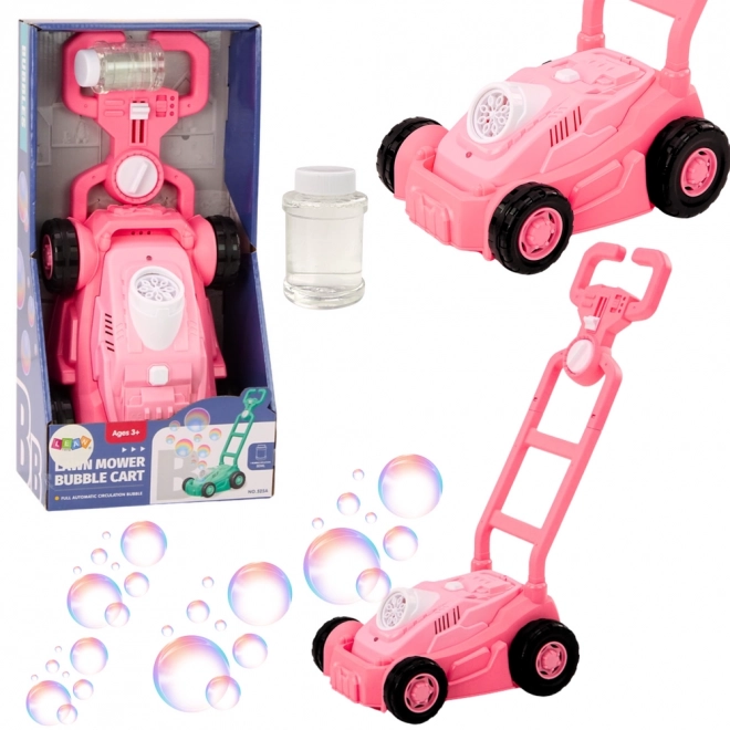 Giocattolo tagliaerba bolle di sapone rosa