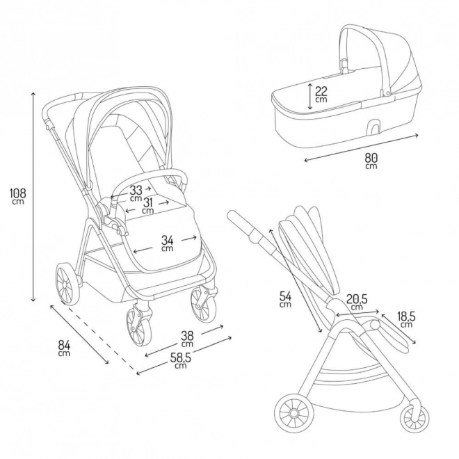 Passeggino combinato 2 in 1 MoMi Giselle beige 2024