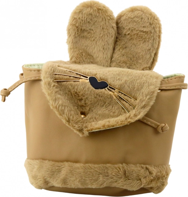 Zainetto in peluche per bambini con spallaccio regolabile beige 22cm 4L