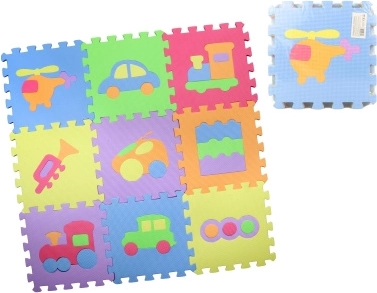 Puzzle da pavimento in schiuma con forme rimovibili 28 × 28 cm, set da 9 pezzi