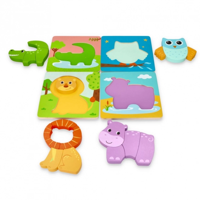 Set di quattro puzzle con animali