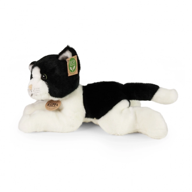 Gatto di peluche bianco-nero 30 cm eco-friendly