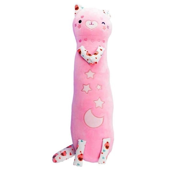 Momomi peluche gatto brillante al buio rosa chiaro 60 cm