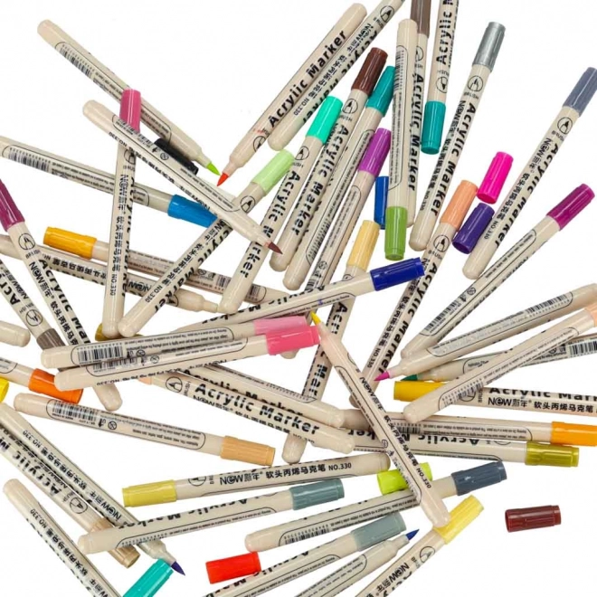 Marker acrilici impermeabili per tessuti e pietre, set di 48 pezzi