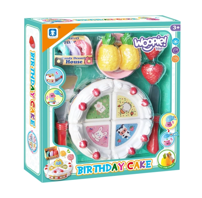 Torta di compleanno e frutta da tagliare di Woopie